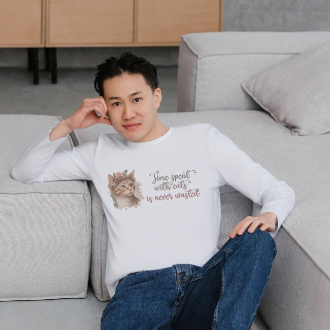 Camiseta Tempo Gasto Com Gatos Cachorros Cachorros Design (Criador carregado)