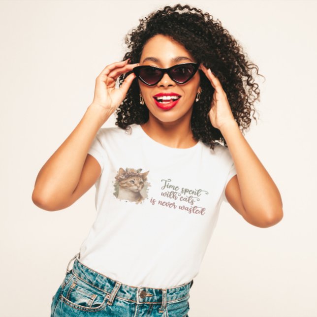 Camiseta Tempo Gasto Com Gatos Cachorros Cachorros Design (Criador carregado)