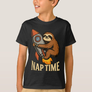 Camiseta Tempo Nap Foguete Foguete Engraçado Gentil Humor P