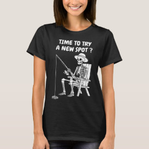 Camiseta Tempo Para Tentar Uma Nova Pesca Engraçada Por Um