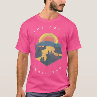 Camiseta Tempo para uma Maratona de Execução de Trilha e Ca