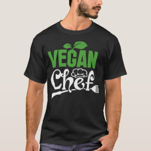 Camiseta Tempo parcial do Chef Cheio Tempo Vegan Engraçado