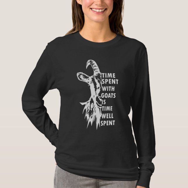 Camiseta tempo passado com cabras é tempo bem gasto 1 (Frente)