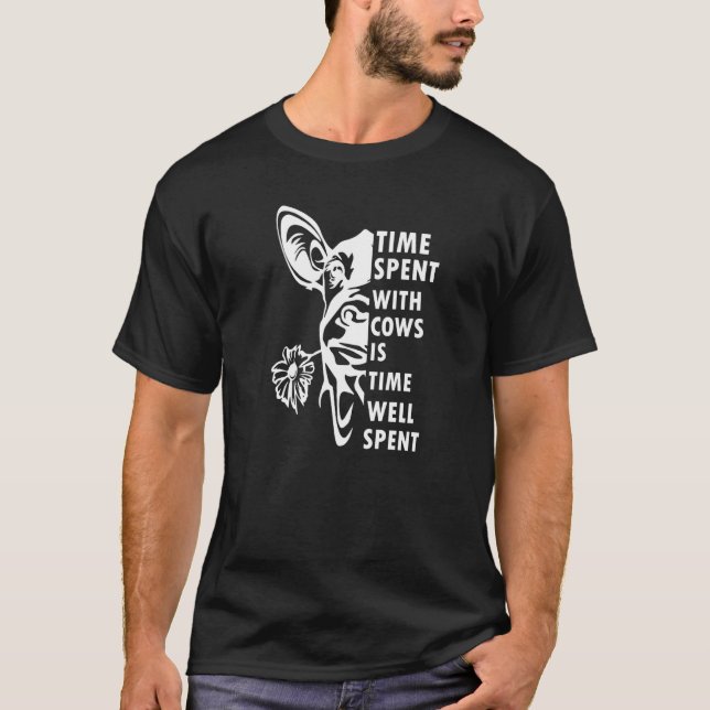 Camiseta tempo passado com vacas é tempo bem gasto  2 (Frente)