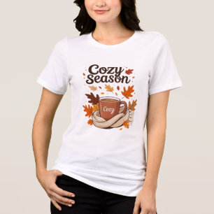 Camiseta Temporada Aconchegante Outono Vibes Café