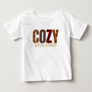 Camiseta Temporada Aconchegante Xadrez Leopardo Vibrações d