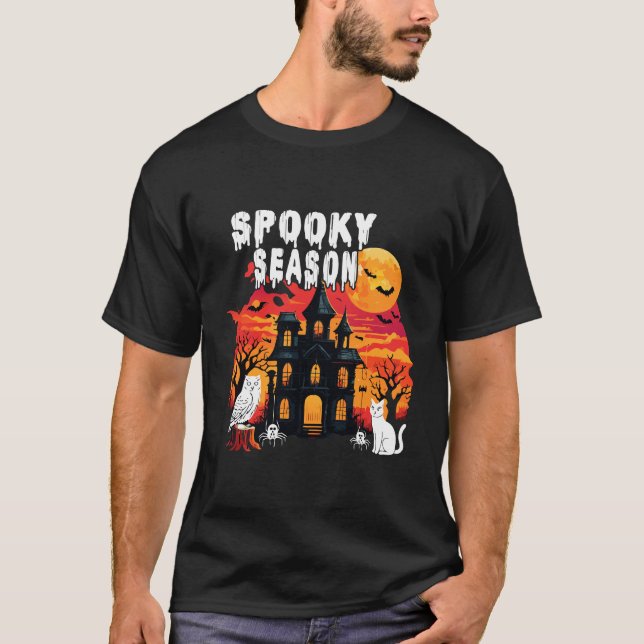 Camiseta Temporada Assustadora de Halloween (2) (Frente)