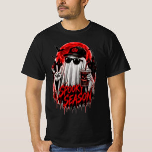 Camiseta Temporada Assustadora Desenho de Abóbora de Hallow