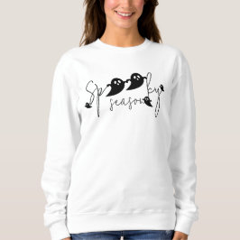 Camiseta Temporada Assustadora Script Preto Voando Fantasma