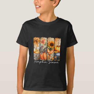 Camiseta Temporada de Abóbora Girassol de Ação de Graças Ou
