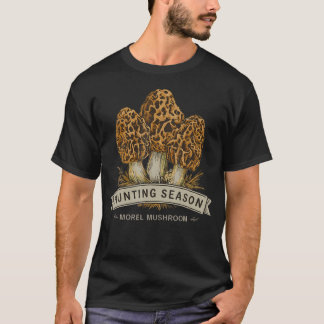 Camiseta Temporada de Caça ao Cogumelo Morel Forrageamento