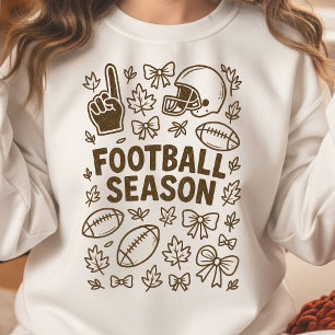 Camiseta Temporada de Futebol Aconchegante Doodle Colagem D