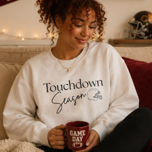 Camiseta Temporada de Touchdown, Camisola de Crewneck para