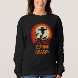 Camiseta Temporada de Zumbi Cemitério Assustador ao Luar C