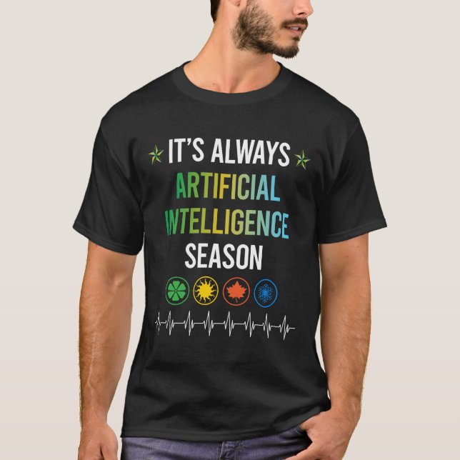 Camiseta Temporada Divertida Inteligência Artificial IA (Frente)