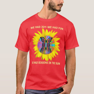 Camiseta Temporadas das Mulheres ao Sol Retro 70s Letras Bu