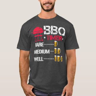 Camiseta Temporizador de churrasco, uma cerveja é rara, 2 é