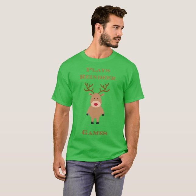 Camiseta Tempos de Natal para Jogos de Reindeer (Frente Completa)