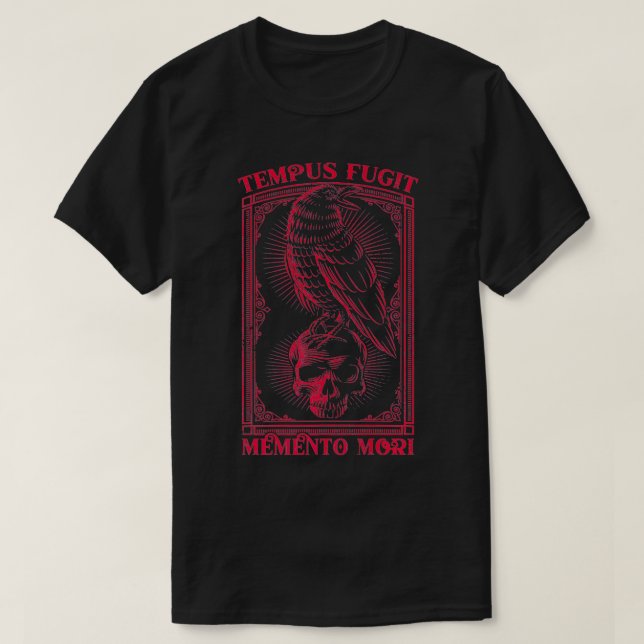 Camiseta Tempus Fugit Memento Mori Latim Premium (Frente do Design)