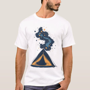 Camiseta Tenda de Acampamento da Galáxia Cósmica Gráfica -