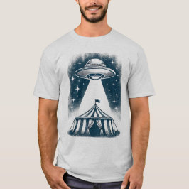 Camiseta Tenda de Circo OVNI - Design de Encontro Alienígen