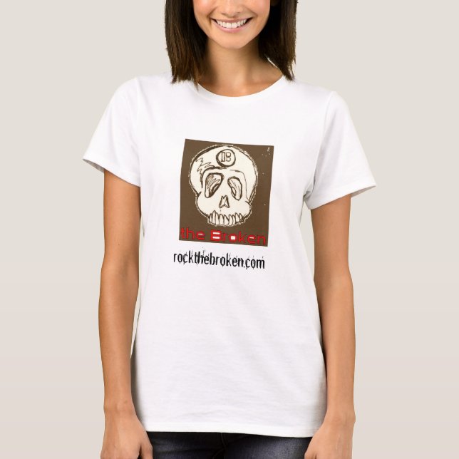 Camiseta tenda de manga longa quebrada das mulheres (Frente)