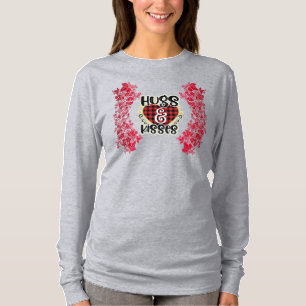 Camiseta Tendência Abraços E Beijos Dia de os namorados Lon