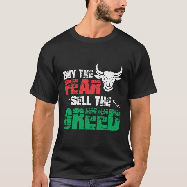 Camiseta Tendência da negociação no mercado de ações Medo d (Frente)
