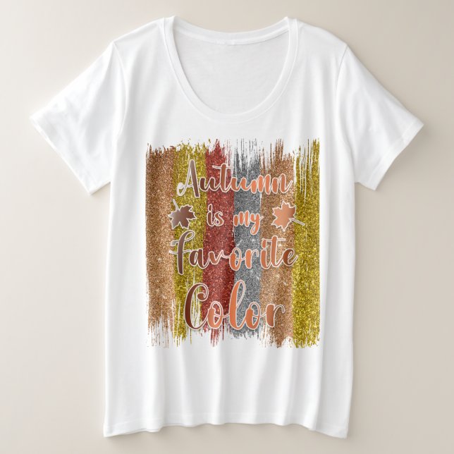 Camiseta Tendência de Folhas de outono (Frente do Design)