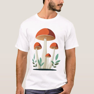 Camiseta Tendência dos cogumelos bonitos e bonitos