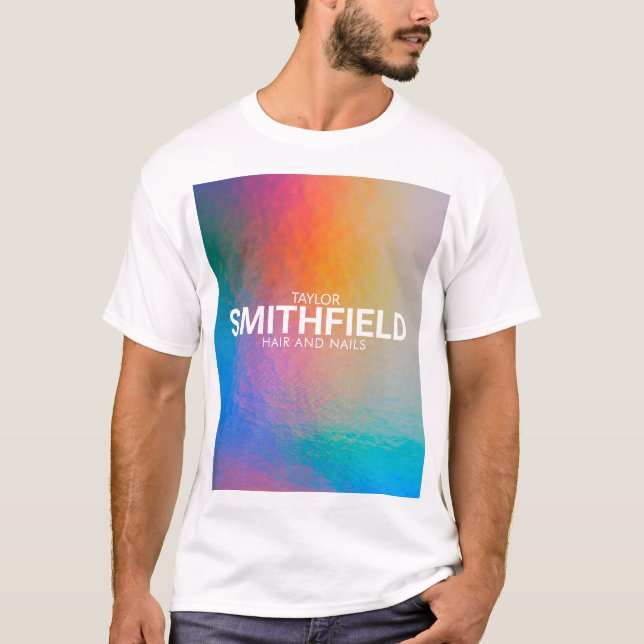 Camiseta Tendência Holográfica Neon Light de Shift de Cores (Frente)