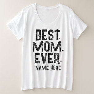 CAMISETA TENDÊNCIA MELHOR MÃE DO MUNDO TYPOGRAFIA PRETA