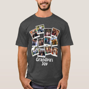 Camiseta Tendência Moderna da Colagem de Fotos do Avô