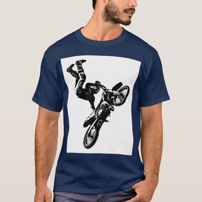 Camiseta Tendência Motivacional marinho Biker Blue (Frente)