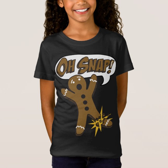 Camiseta Tendência Natal Gingerpão Homem Oh Snap! (Frente)