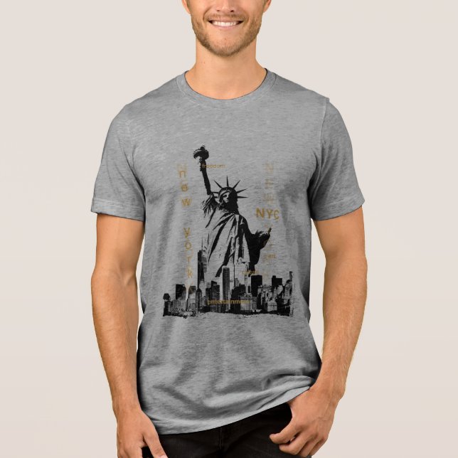 Camiseta Tendência para a estátua da liberdade Nyc Mens Cin (Frente)