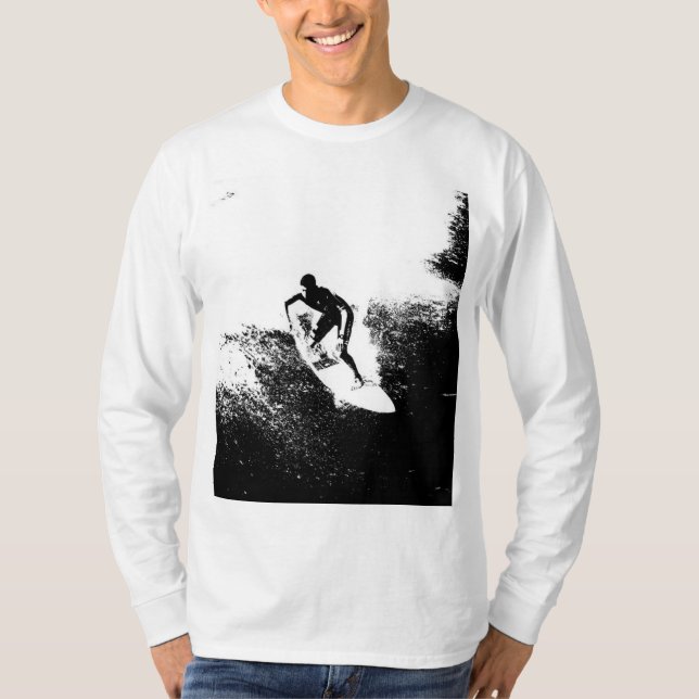 Camiseta Tendência para a Modelo de Surfer Elegante de Pop  (Frente)