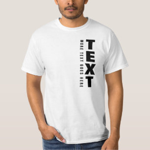 Camiseta Tendência Personalizada Grande Texto Modelo do Tex