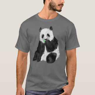 Camiseta Tendência Sentando Pintura Do Urso De Panda