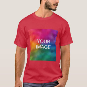 Camiseta Tendência Vermelho Cardeal Adicionar Imagem Foto