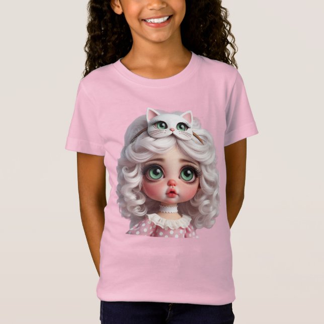 Camiseta Tender Kitten, Doll in Kitten Mask by Natasha Us (Frente)