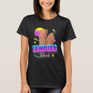 Camiseta Tendies Vaporwave 80s Chicken Tendies Japonês Kan