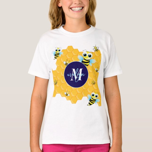 Camiseta Tendy Big Blue Eyes Bee Hives (Frente)