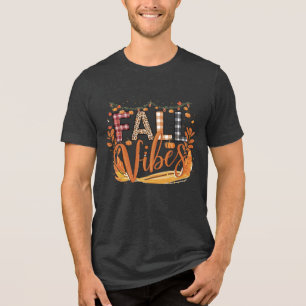 Camiseta Tendy Fall Vibes - Xadrez e Leopard Impressão outo