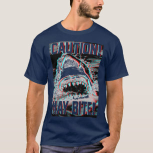 Camiseta Tendy Graphic Shark Attack May Bite