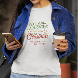 Camiseta Tendy Modern Acredita em Combinação Familiar de Na