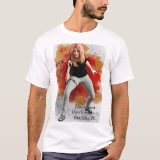 Camiseta Tenente Dawn Hudson em um fundo de fogo