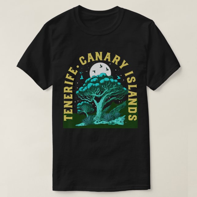 Camiseta Tenerife Canary Islands Vintage Dragon Tree Souven (Frente do Design)