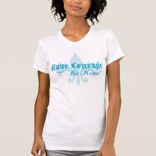 Camiseta Tenha a coragem e seja - flor de lis - azul amáve