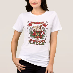 Camiseta Tenha Copo Alegria Natal Xadrez Caneca Cacau Quent